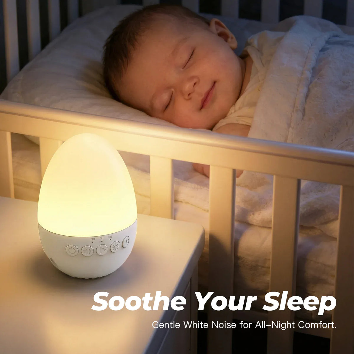 Boutons de commande de la veilleuse bruit blanc bébé